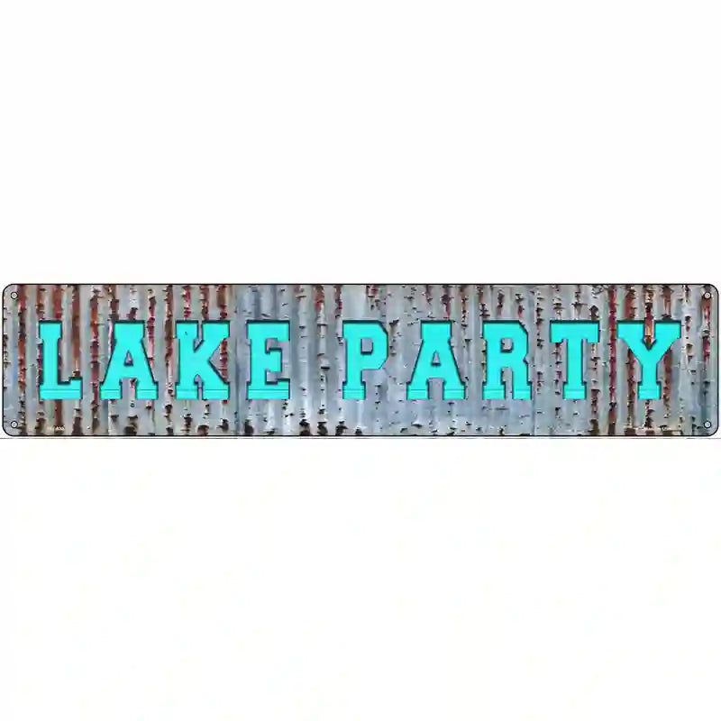 Lake Party Novelty Metal Street Sign 24" x 5" (ST)