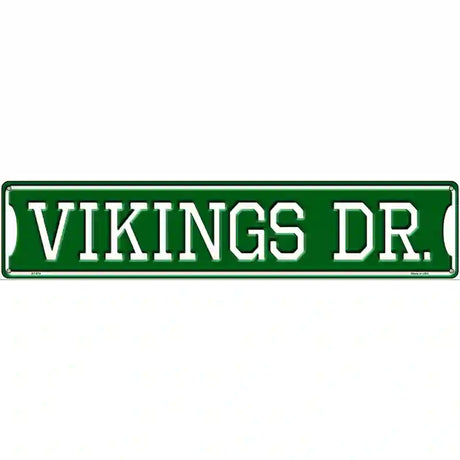 Vikings Dr Novelty Metal Street Sign 24" x 5" (ST)