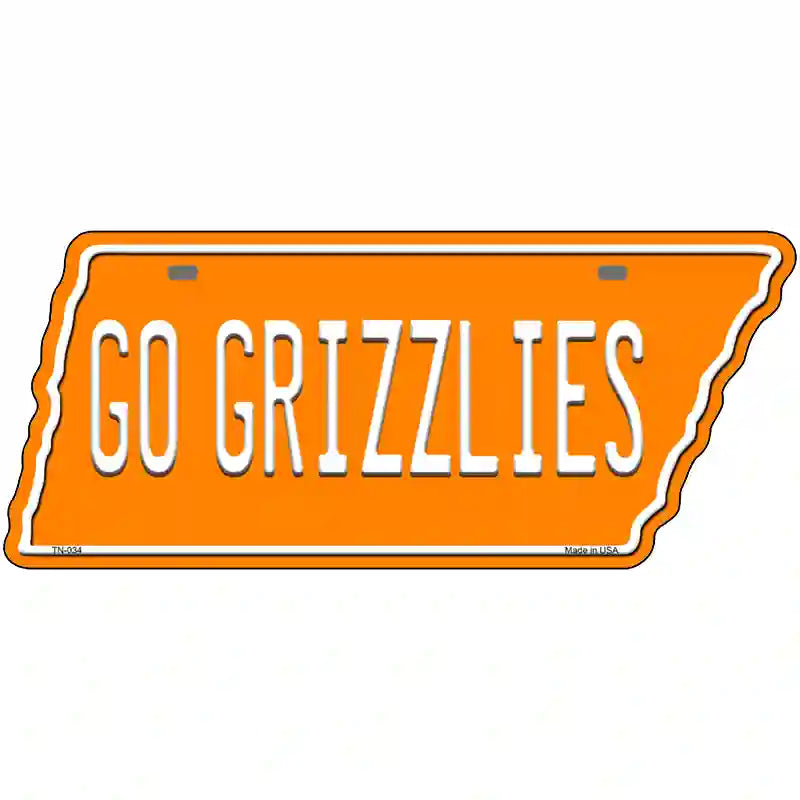 Go Grizzlies Novelty Metal Tennessee License Plate Tag TN-034