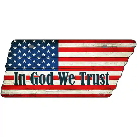 In God We Trust American Flag Novelty Metal Tennessee License Plate Tag TN-084