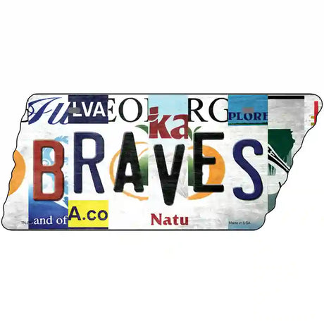 Braves Strip Art Novelty Metal Tennessee License Plate Tag TN-092