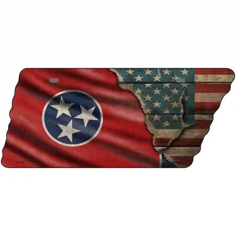 Tennessee American Flag Novelty Metal Tennessee License Plate Tag TN-099