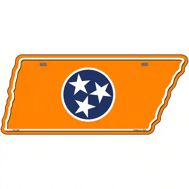 Orange Tennessee Flag Novelty Metal Tennessee License Plate Tag TN-100