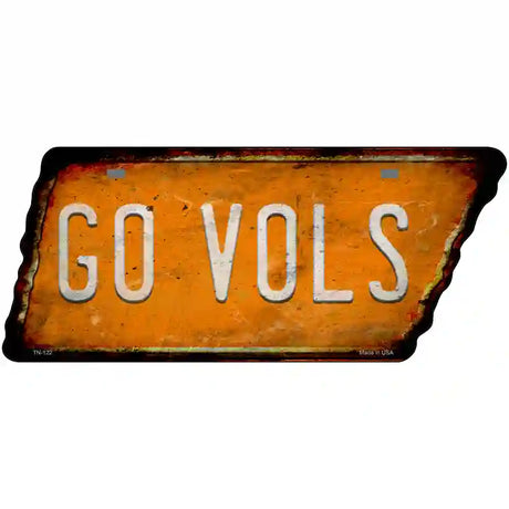 Go Vols Novelty Rusty Effect Metal Tennessee License Plate Tag TN-122