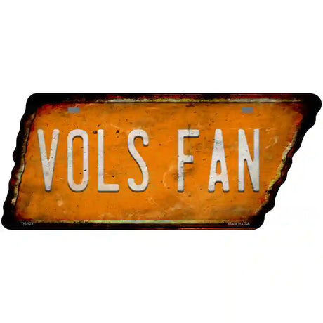 Vols Fan Novelty Rusty Effect Metal Tennessee License Plate Tag TN-123