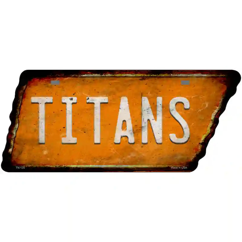 Titans Novelty Rusty Effect Metal Tennessee License Plate Tag TN-125