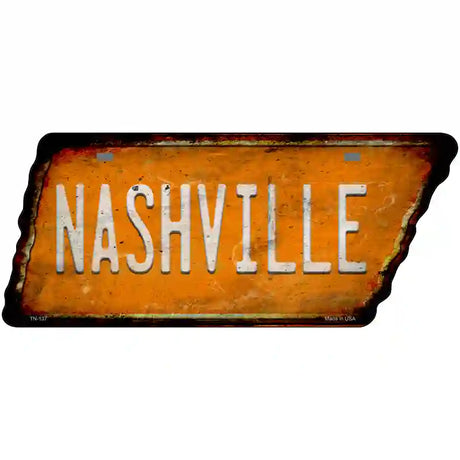 Nashville Novelty Rusty Effect Metal Tennessee License Plate Tag TN-137