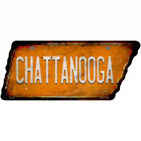 Chattanooga Novelty Rusty Effect Metal Tennessee License Plate Tag TN-142