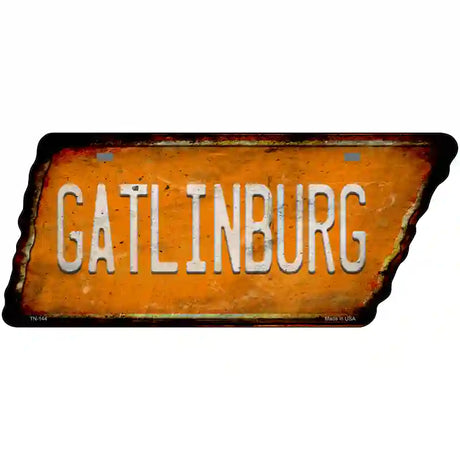 Gatlinburg Novelty Rusty Effect Metal Tennessee License Plate Tag TN-144