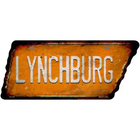 Lynchburg Novelty Rusty Effect Metal Tennessee License Plate Tag TN-152