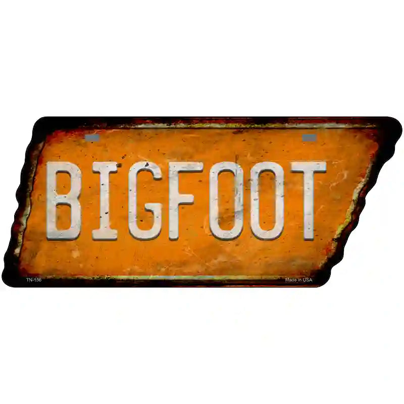 Bigfoot Novelty Rusty Effect Metal Tennessee License Plate Tag TN-156