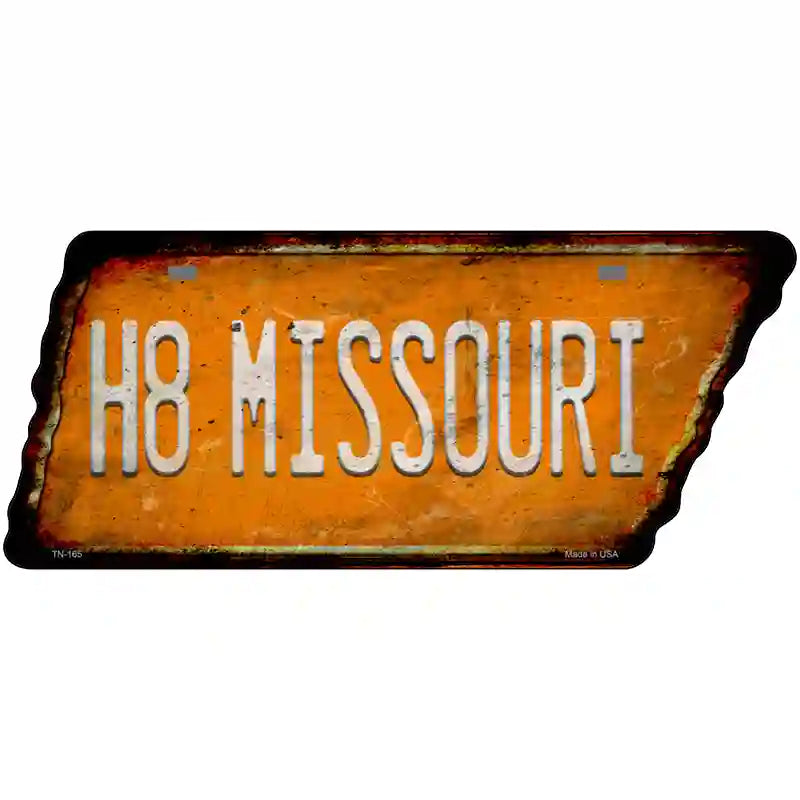 H8 Missouri Novelty Rusty Effect Metal Tennessee License Plate Tag TN-165