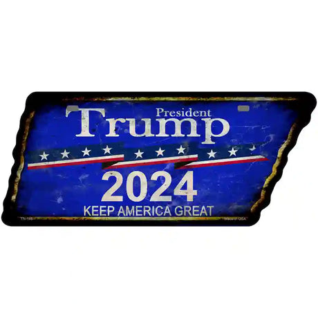 Trump 2024 Novelty Rusty Effect Metal Tennessee License Plate Tag TN-186