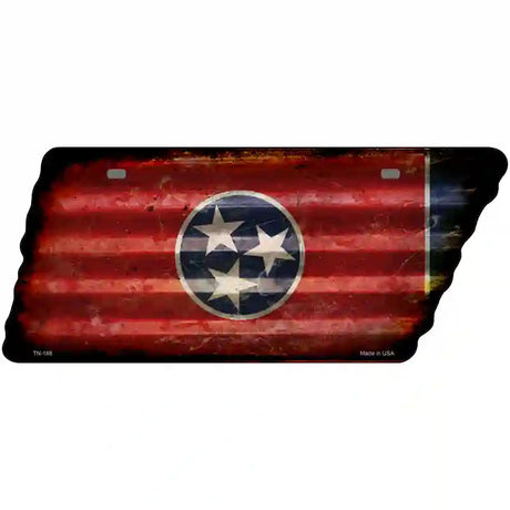 Corrugated Tennessee Flag Novelty Rusty Effect Metal Tennessee License Plate Tag TN-188