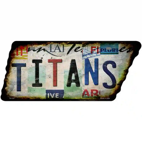 Titans Strip Art Novelty Rusty Effect Metal Tennessee License Plate Tag TN-191