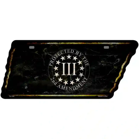 2nd Amendment Three Percenter Novelty Rusty Effect Metal Tennessee License Plate Tag TN-195