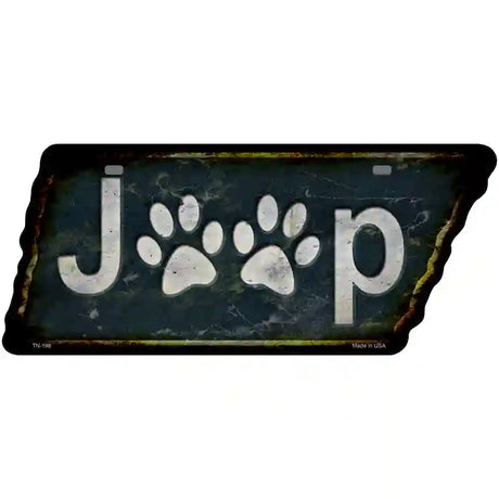 J**p Paws Novelty Rusty Effect Metal Tennessee License Plate Tag TN-198