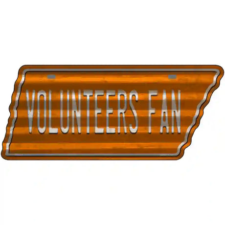 Volunteers Fan Novelty Corrugated Effect Metal Tennessee License Plate Tag TN-219