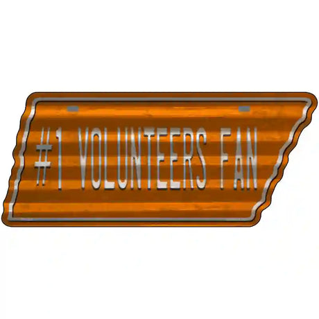 Number 1 Volunteers Fan Novelty Corrugated Effect Metal Tennessee License Plate Tag TN-220