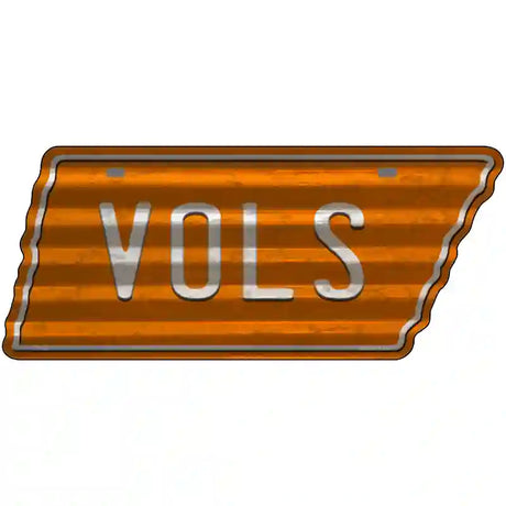 Vols Novelty Corrugated Effect Metal Tennessee License Plate Tag TN-221