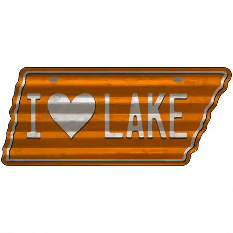 I Love Lake Novelty Corrugated Effect Metal Tennessee License Plate Tag TN-274