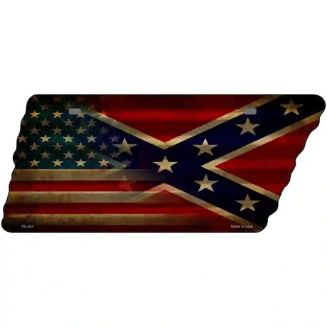 American Confederate Flag Novelty Corrugated Effect Metal Tennessee License Plate Tag TN-281