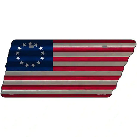 Betsy Ross American Flag Novelty Corrugated Effect Metal Tennessee License Plate Tag TN-287