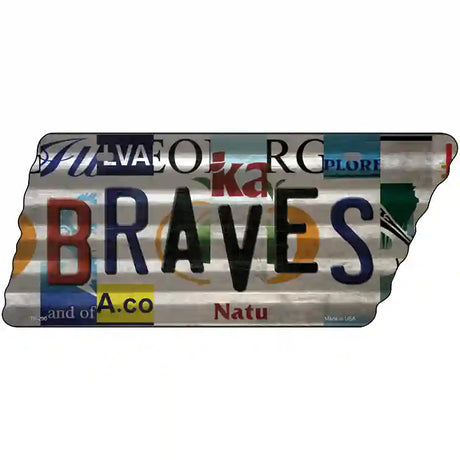 Braves Strip Art Novelty Corrugated Effect Metal Tennessee License Plate Tag TN-290