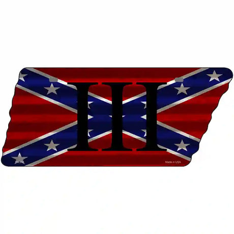 Confederate Three Percenter Novelty Corrugated Effect Metal Tennessee License Plate Tag TN-292