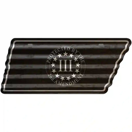 2nd Amendment Three Percenter Novelty Corrugated Effect Metal Tennessee License Plate Tag TN-293