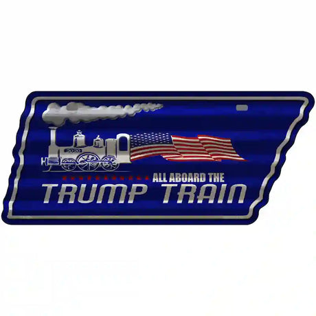 Trump Train Novelty Corrugated Effect Metal Tennessee License Plate Tag TN-294