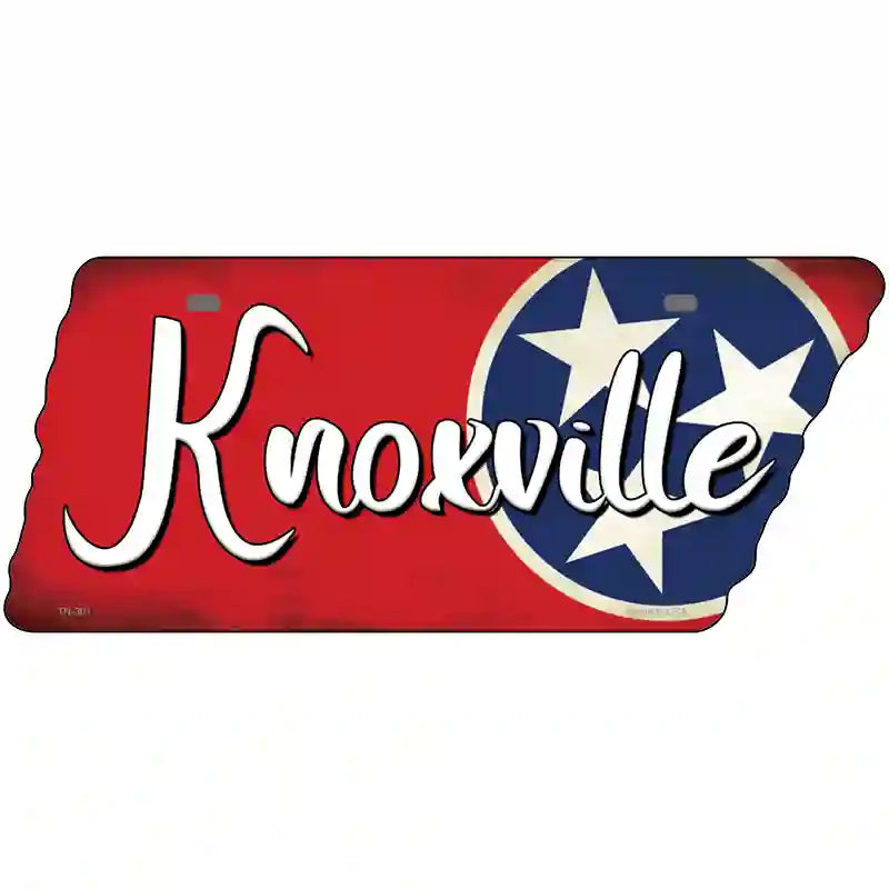 Knoxville Tri Star Red Novelty Metal Tennessee License Plate Tag