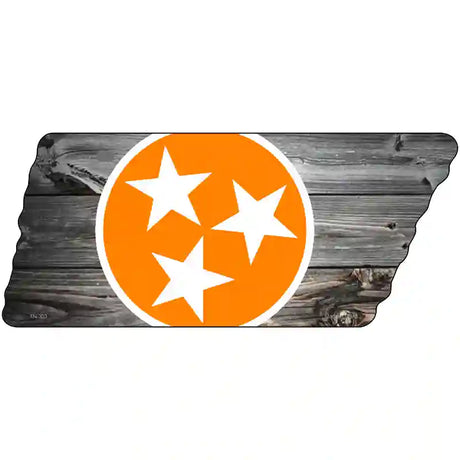 Orange Tri Star Novelty Metal Tennessee License Plate Tag