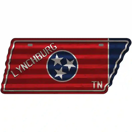 Lynchburg Tennessee Flag Novelty Corrugated Effect Metal Tennessee License Plate Tag