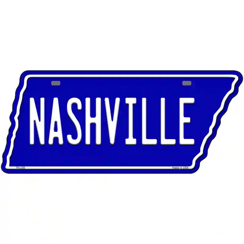 Nashville Blue Novelty Metal Tennessee License Plate Tag