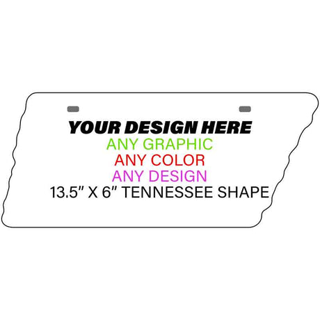 Personalized Custom Novelty Aluminum Tennessee Shaped License Plate | 13.5" x 6"