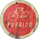 Bicycle Parking Novelty Metal Circular Sign 8" (UC)