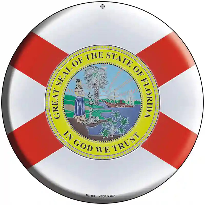 Florida State Flag Metal Circular Sign 8" (UC)