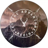 Let The Adventure Begin Novelty Metal Circle Sign 8" (UC)