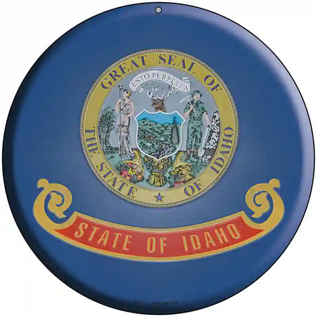 Idaho State Flag Metal Circular Sign 8" (UC)