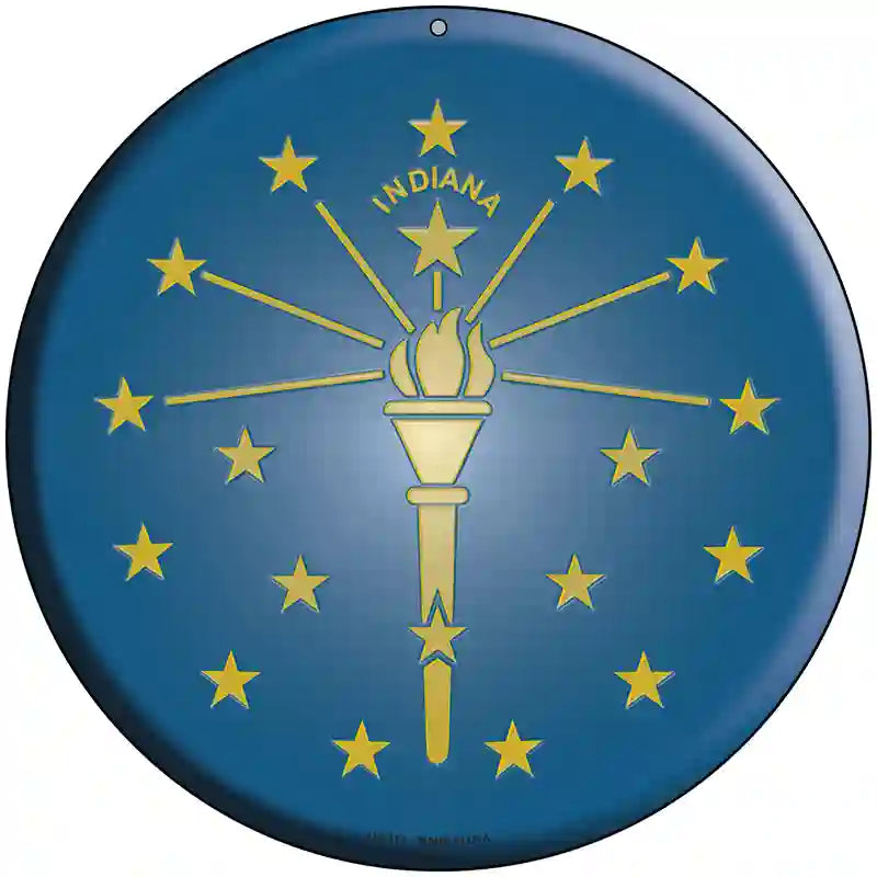 Indiana State Flag Metal Circular Sign 8" (UC)