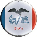 Iowa State Flag Metal Circular Sign 8" (UC)