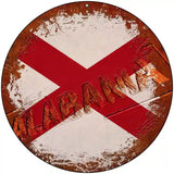 Alabama Rusty Stamped Novelty Metal Circular Sign 8" (UC)