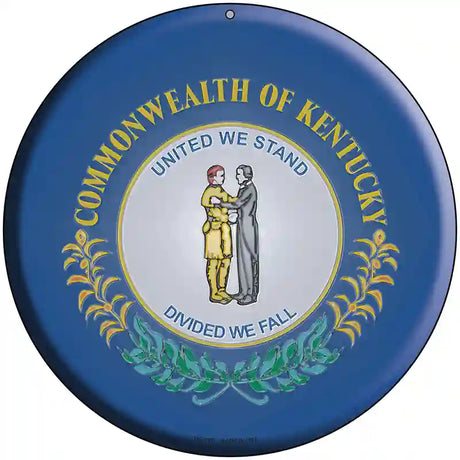 Kentucky State Flag Metal Circular Sign 8" (UC)