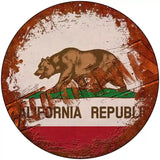 California Rusty Stamped Novelty Metal Circular Sign 8" (UC)