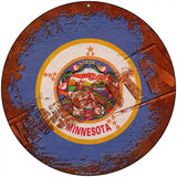 Minnesota Rusty Stamped Novelty Metal Circular Sign 8" (UC)