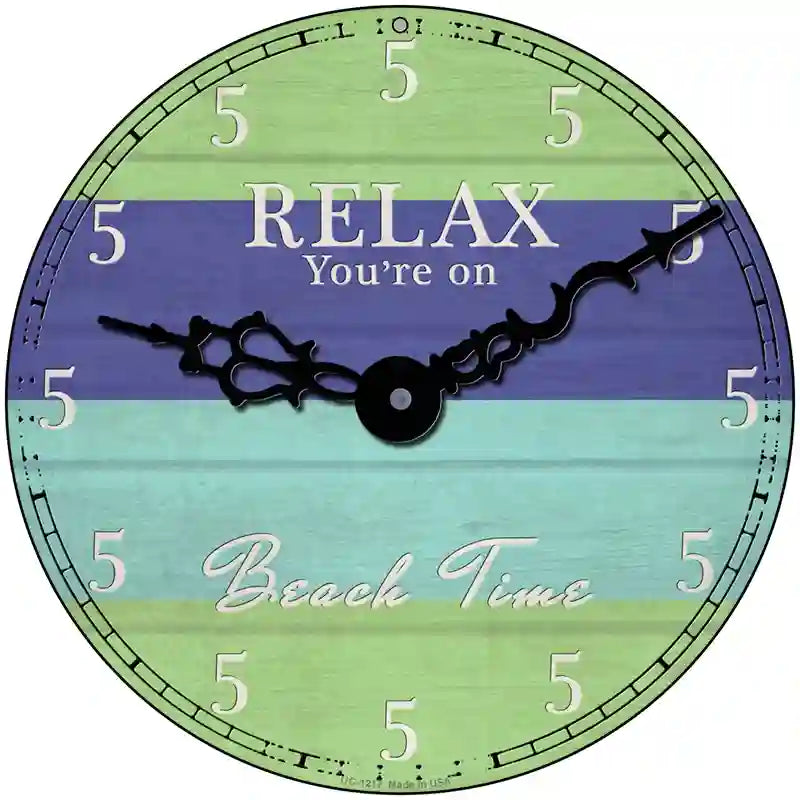 Youre On Beach Time Novelty Metal Circular Sign 8" (UC)