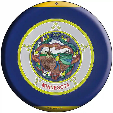 Minnesota State Flag Metal Circular Sign 8" (UC)