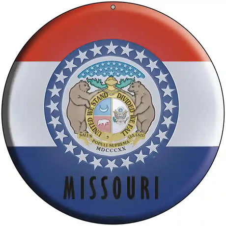 Missouri State Flag Metal Circular Sign 8" (UC)