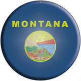 Montana State Flag Metal Circular Sign 8" (UC)